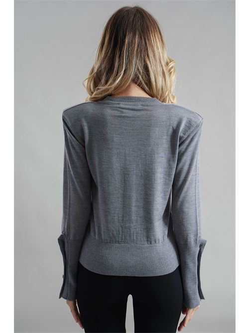 Cardigan in lana merino Simona Corsellini | A25CPCRE0201GRAPHITE MELANGE